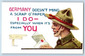 Wall Artist Signed Postcard Military Soldier Post Office Germany WWII Vintage