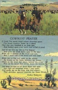 Cowboy's Prayer Western Cowboy, Cowgirl Writing On Back 