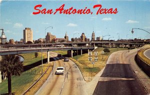 San Antonio Texas 1967 Postcard Beautiful View Overlooking Expressway