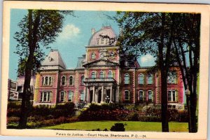 Postcard COURT HOUSE SCENE Sherbrooke Quebec QC AM0804