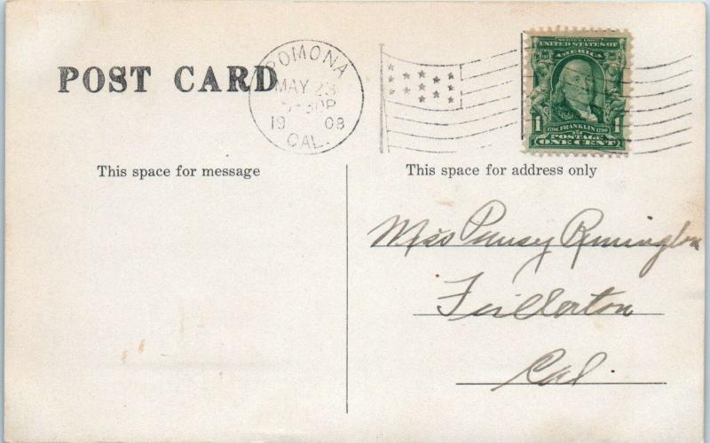 RPPC  POMONA, CA California   PRESBYTERIAN  CHURCH   1908    Postcard