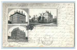 1904 Multiview of Building Greetings from Peoria Illinois IL Posted PMC Postcard