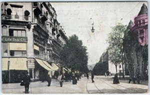 c1910s Zurich, Switzerland Barnhof Street View Downtown Bank Postcard Photo A61