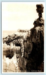 RPPC  BRYCE CANYON National Park, Utah ~ SCULPTOR'S STUDIO  1930s-40s Postcard