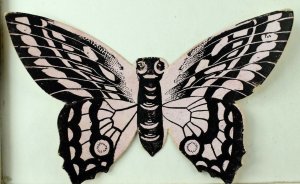 1870's Lovely Die Cut Embossed Butterfly Welcome Soap Victorian Trade Card F84