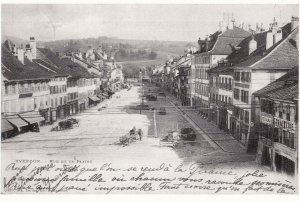 Yverdon Swiss 1900s Cafe Traiterie Telephone Lines Photo Postcard