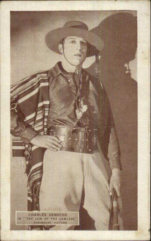 Cowboy Actor Charles DeRoche c1920s-30s Postcard