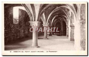 Old Postcard Mont Saint Michel Abbey The Promenoir