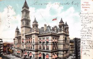 BALTIMORE MARYLAND POST OFFICE POSTCARD 1907