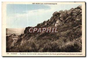 Old Postcard Luchon Rocks From Carnival granite blocks with strange shapes