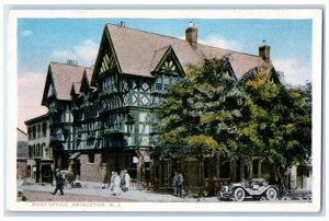 c1910 Post Office Exterior Building Classic Car Princeton New Jersey NJ Postcard