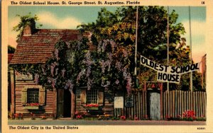 Postcard -The Old School House on George St, St. Augustine Florida