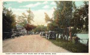 Vintage Postcard 1920's Clear Lake Resort Five Miles East Big Rapids Michigan MI