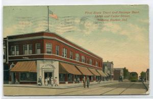 First State Trust Saving Bank 137th Cedar Street Indiana Harbor IN 1916 postcard