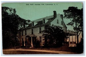 1917 Oak Hall Erected 1735 Lawrence Exterior Field Long Island New York Postcard