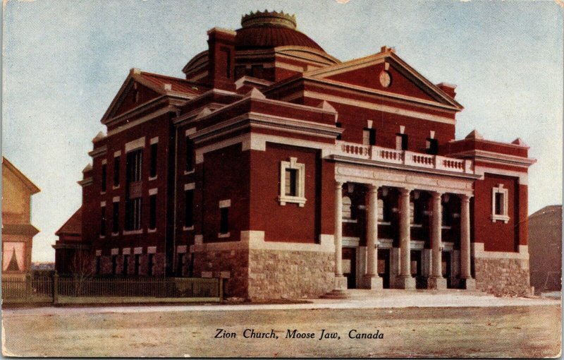 Zion Church Moose Jaw Canada VTG Postcard UNP Unused Lewis Rice Vintage 