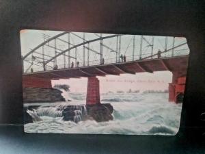 Postcard Hand Tinted   Under The Bridge, Glens Falls, NY    Z1