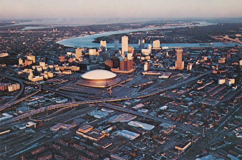 (2 cards) Superdome - Largest enclosed Football Stadium New Orleans LA Louisiana