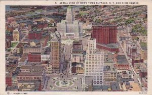 New York Buffalo Aerial View Of Down Town Buffalo And Civic Center Artvue