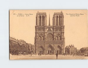 Postcard The Church of Notre Dame and the Porch Paris France
