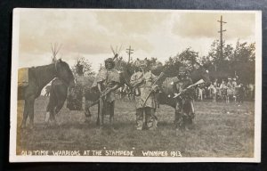 Mint Canada Real picture Postcard Old Time Warriors At Stampede Winnipeg 1913