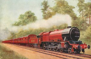 C-1910 UK Royal Slot railway locomotive Salmon Postcard 24-10480
