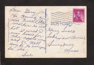 MA Cape Cod Greets You Bridge Boats Harbor Mass Massachusetts Postcard