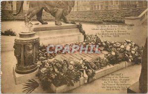 Brussels Old Postcard Tomb of the Unknown Soldier Lion Army