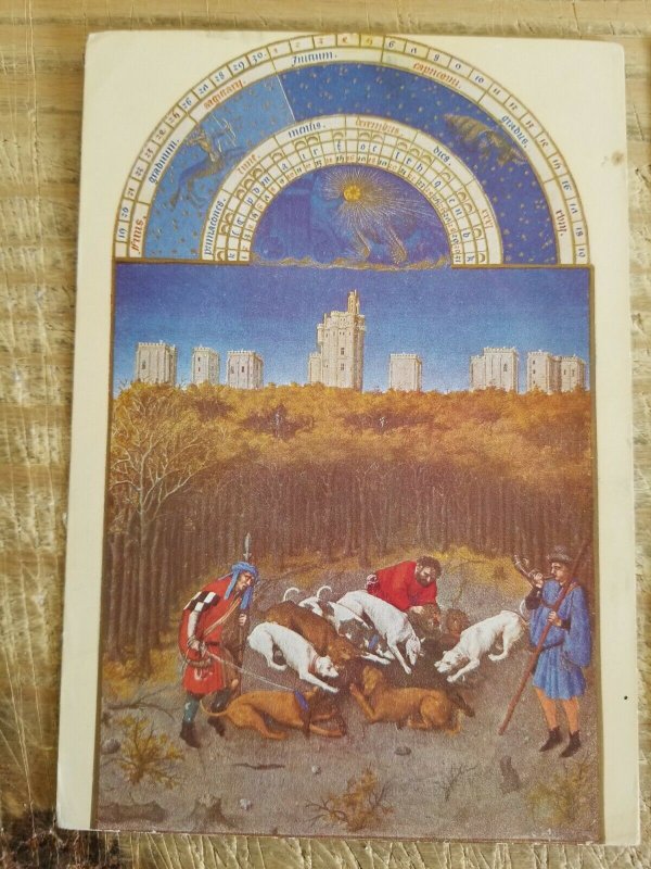 LES TRES RICHES HEURES BY BERRY.VTG 3 MONTHS POSTCARD LOT.DEC/FEB/MAR*P12