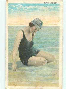 1920's Risque SEXY FLAPPER GIRL AT THE BEACH AB6144