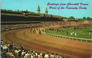 USA Churchill Downs Kentucky Derby Louisville Chrome Postcard 03.47