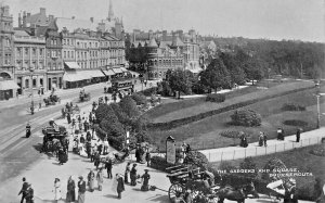 SCARBOROUGH DORSET ENGLAND~GARDENS & SQUARE~1911 J E BEALE PHOTO POSTCARD