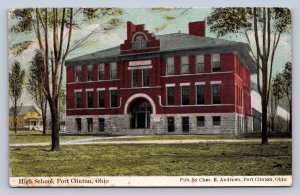 J89/ Port Clinton Ohio Postcard c1910 High School Building 61