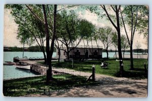 Ste. Anne De Bellevue Quebec Canada Postcard Club Nautique c1910 Antique