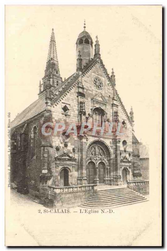 Postcard Old St Calais L & # 39Eglise ND