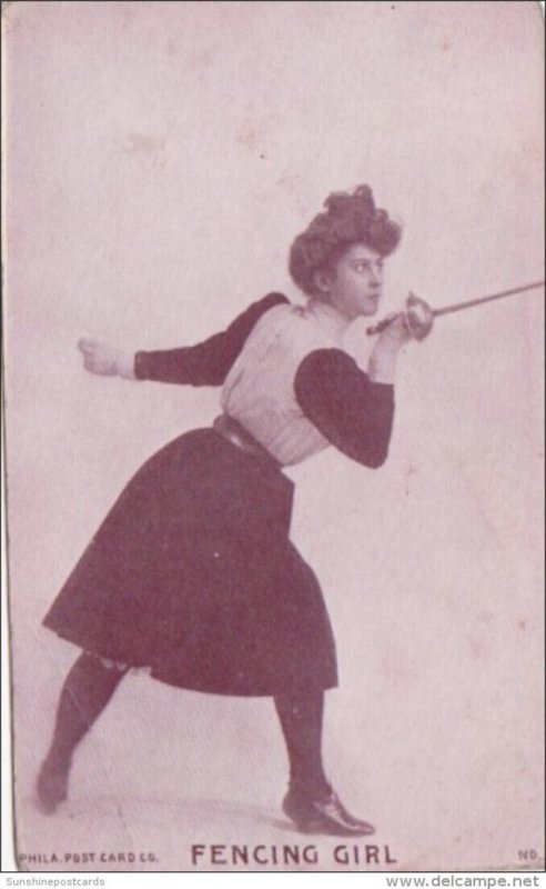 Fencing Girl Philadelphia Post Card Company