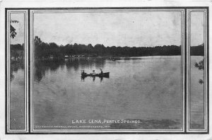 H20/ Pertle Springs Missouri Postcard 1907 Lake Cena Boat
