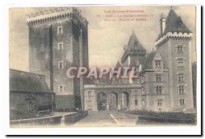 Pau Old Postcard The castle Henri IV Dungeon Facade and entrance