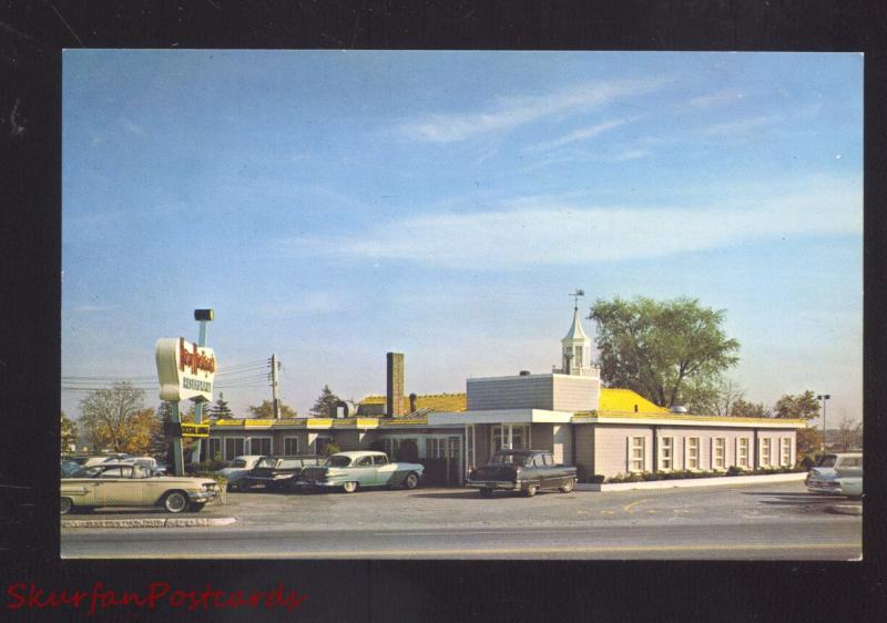 DEDHAM MASSACHUSETTS MARY HARTIGAN'S RESTAURANT CARS ADVERTISING POSTCARD