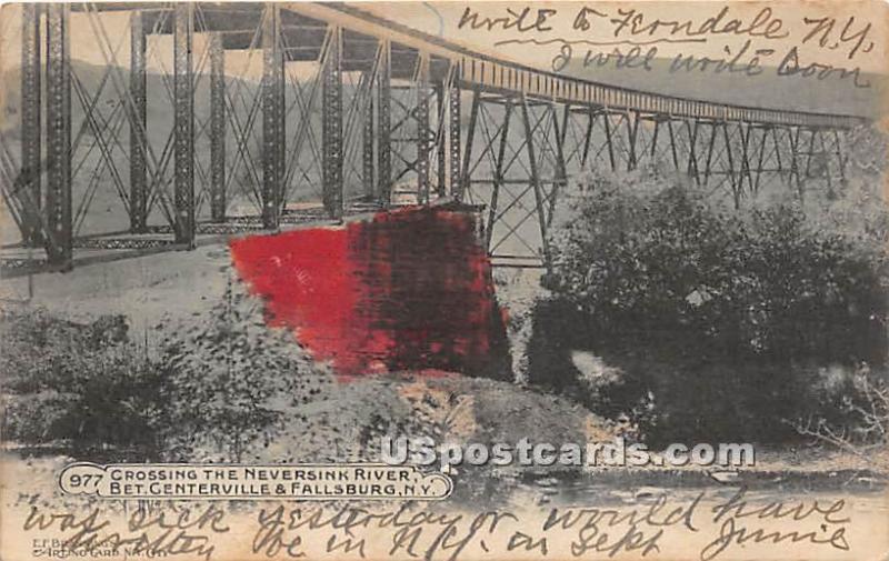 Crossing the Neversink River Centerville Station (Woodridge) NY 1906