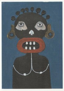 Kojo Marfo The Sun Mask Ghana Akan Art Award Painting Postcard