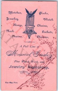 1887 Mason City IA Parade Program Patterson Jewelry Folding Trade Card Store C48