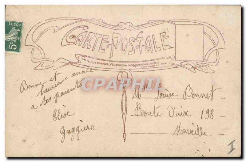 Postcard Old Woman Christmas Bell