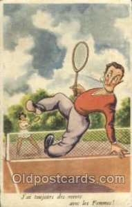 M.D. Paris, No. 180 Tennis postal used unknown internal creases, writing on back