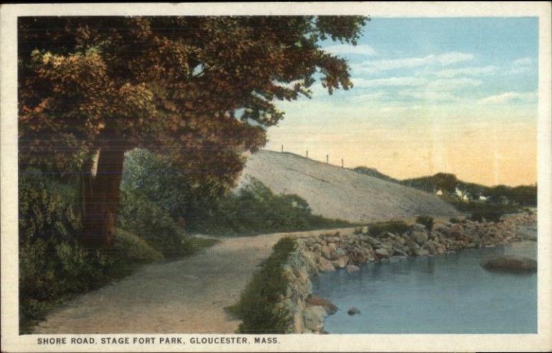 Gloucester MA Stage Fort Park c1920 Postcard