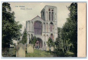 c1910 Old Malton Priory Church Yorkshire England Antique Unposted Postcard