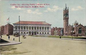 Copley Suare Showing Public Library & New Old South Church Boston Massachuset...