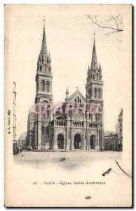 Paris Old Postcard Church of Saint Amboise