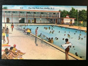 Vintage Postcard 1930-1945 The City Park Pool, Shelby, North Carolina (NC)