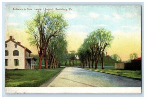 c1910 Lunatic Asylum Hospital Entrance Harrisburg Pennsylvania PA Postcard